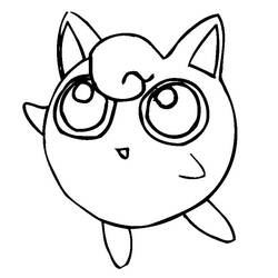 Dibujo de Jigglypuff con ojos grandes para colorear Dibujo de Jigglypuff con ojos grandes para colorear
