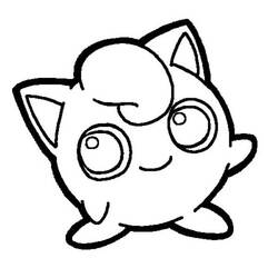 Dibujo de Jigglypuff sonriente con ojos grandes para colorear Dibujo de Jigglypuff sonriente con ojos grandes para colorear
