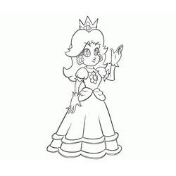Dibujo de Princesa Daisy saludando con la mano para colorear