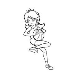 Dibujo de Princesa Daisy jugando baloncesto para colorear