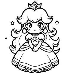 Princesa Peach - Dibujos para colorear gratis