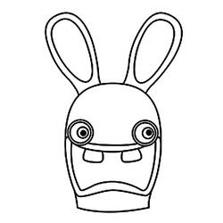 Dibujo de Rabbids cabeza con grandes ojos redondos para colorear