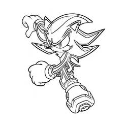 Dibujo de Super Sonic en posición de combate para colorear