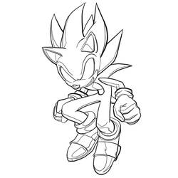 Dibujo de Sonic oscuro en pose dinámica de carrera para colorear