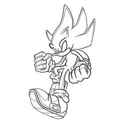 Dibujo de Sonic oscuro en pose de ataque para colorear