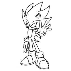 Dibujo de Sonic oscuro de pie tranquilo para colorear