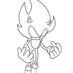 Dibujo de Sonic oscuro en una pose juguetona para colorear
