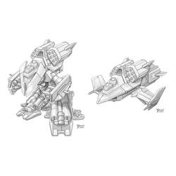 Dibujo de Viking en modo robot y modo caza para colorear