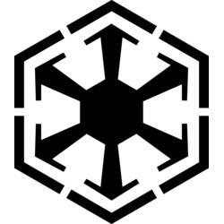 Dibujo de Emblema hexagonal de artefacto alienígena para colorear