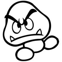 Dibujo de Goomba con expresión enfadada para colorear