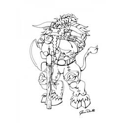 Dibujo de Orco guerrero de Warcraft con su hacha para colorear Dibujo de Orco guerrero de Warcraft con su hacha para colorear